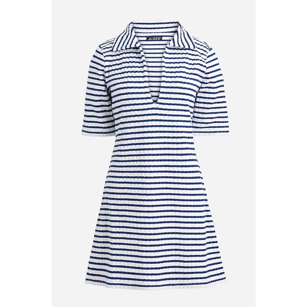 J. Crew Polo Mini Dress in Striped Towel Terry Size XS